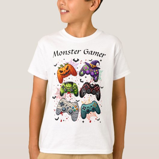 Halloween Monster Gamer T-shirt (Voorkant)