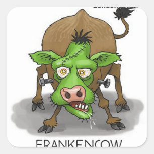 Halloween Monster Grappige Koe Cadeaus Vierkante Sticker
