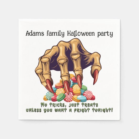 Halloween Monster Hand Snoep Protector Servet (Voorkant)