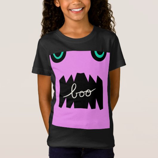 Halloween Monster Huge Teeth Boo T-shirt (Voorkant)