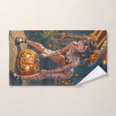 Halloween Monster Jack-o-Lantern & Bat Vixen Girl (Serviette à main)