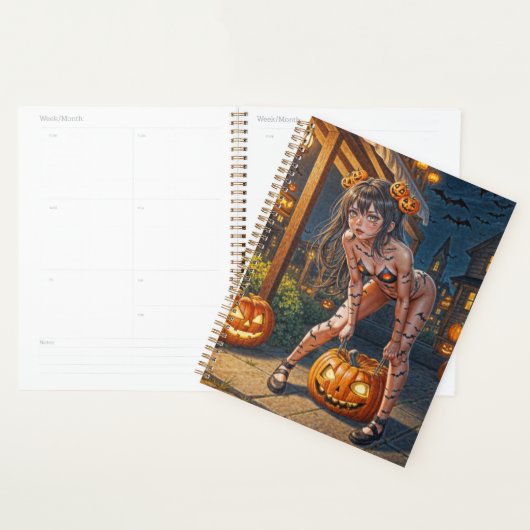 Halloween Monster Jack-o-Lantern & Bat Vixen Girl (Devant avec enveloppe)