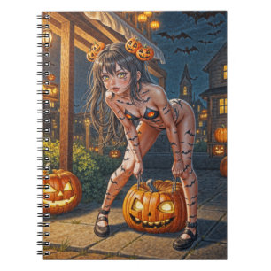 Halloween Monster Jack-o-Lantern & Bat Vixen Girl Notitieboek