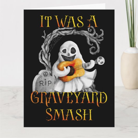 Halloween Monster Mash Ghost Graveyard Smash Kaart (Voorkant)