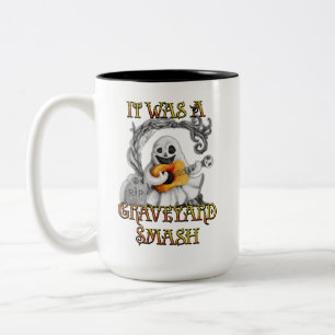 Halloween Monster Mash Ghost Graveyard Smash Tweekleurige Koffiemok