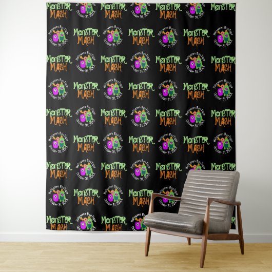 Halloween Monster Mash Step en Repareert Backdrop Wandkleed (In situ)