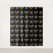 Halloween Monster Mash Step en Repareert Backdrop Wandkleed (Voorkant)