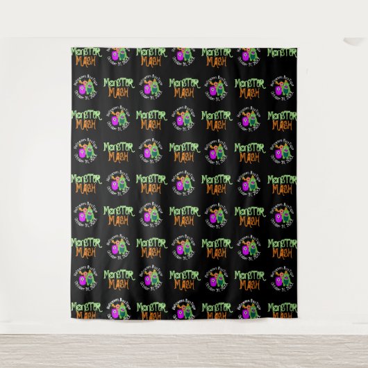 Halloween Monster Mash Step en Repareert Backdrop Wandkleed (Voorkant)