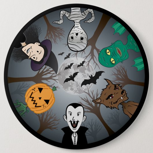 Halloween Monster Ronde Button 6,0 Cm (Voorkant)