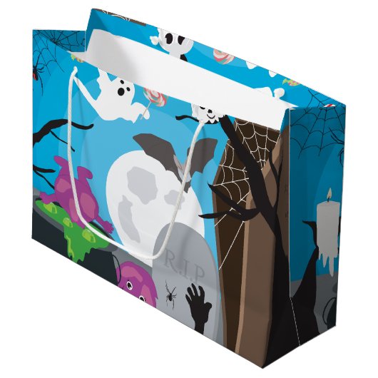 Halloween Monster Scene Groot Cadeauzakje (Voorkant Gekanteld)