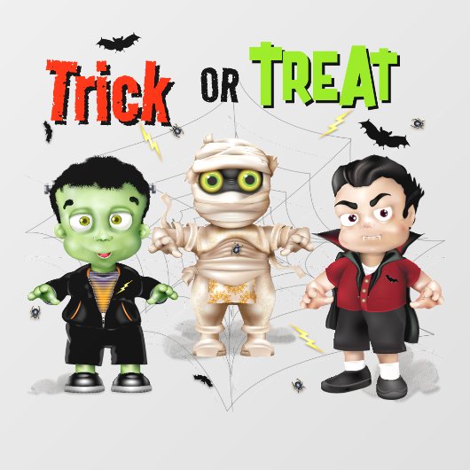 Halloween Monster Trick or treat Raamsticker (Vel)