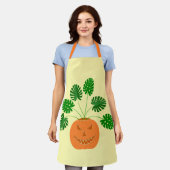 Halloween Monstera Plant in Pumpkin Schort (Gedragen)