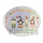 Halloween Monsters Custom-Cut Vinyl Sticker (Voorkant)