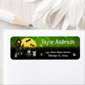 Halloween Monsters Haunted House Green Etiket (Insitu)