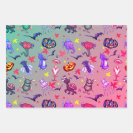 Halloween Monsters Inpakpapier Vel