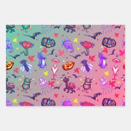 Halloween Monsters Inpakpapier Vel (Voorkant)