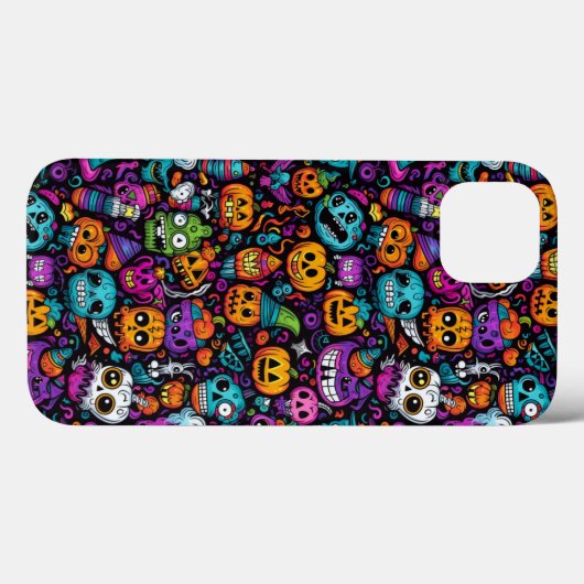 Halloween monsters iPhone case (Achterkant (horizontaal))