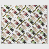 Halloween Monsters Kinderen Verjaardag Cadeaupapier (Vlak)
