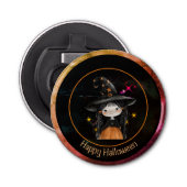 Halloween Monsters Little Witch Button Flesopener (Voorkant)