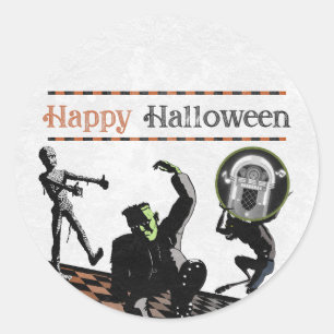 Halloween Monsters Monster Bash Feestje Kostuum Ronde Sticker