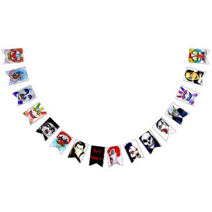 HALLOWEEN MONSTERS OP PARADE-banner Vlaggetjes