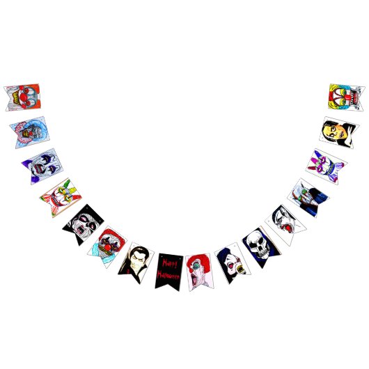 HALLOWEEN MONSTERS OP PARADE-banner Vlaggetjes (Alle)