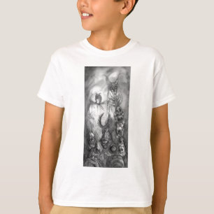 HALLOWEEN MONSTERS / ORK WAR Black White Fantasy T-shirt