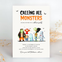Halloween Monsters Party uitnodiging