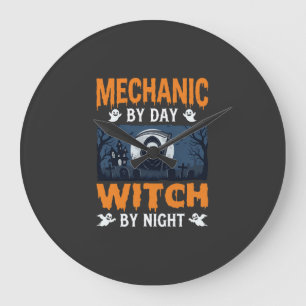 Halloween monteur overdag heks 's nachts grote klok
