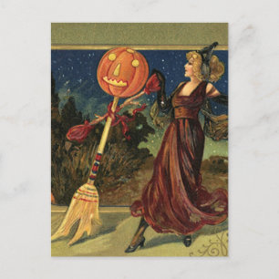 Halloween, mooie dansende heks Briefkaart