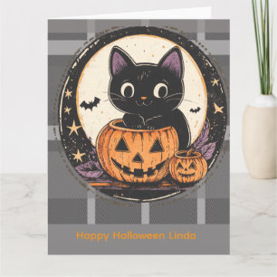 Halloween Mooie Kat Herfst Kaart