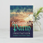 Halloween Moon Country Sunset Invitations (Debout devant)