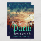 Halloween Moon Country Sunset Invitations (Devant / Derrière)