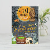 halloween moon et chouette invitation (Debout devant)