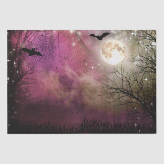 Halloween Moon Haunted Forest Tissue Paper Tissuepapier (Voorkant)