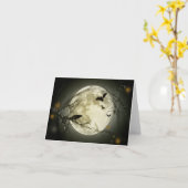 Halloween Moon Kaart (Gele Bloem)
