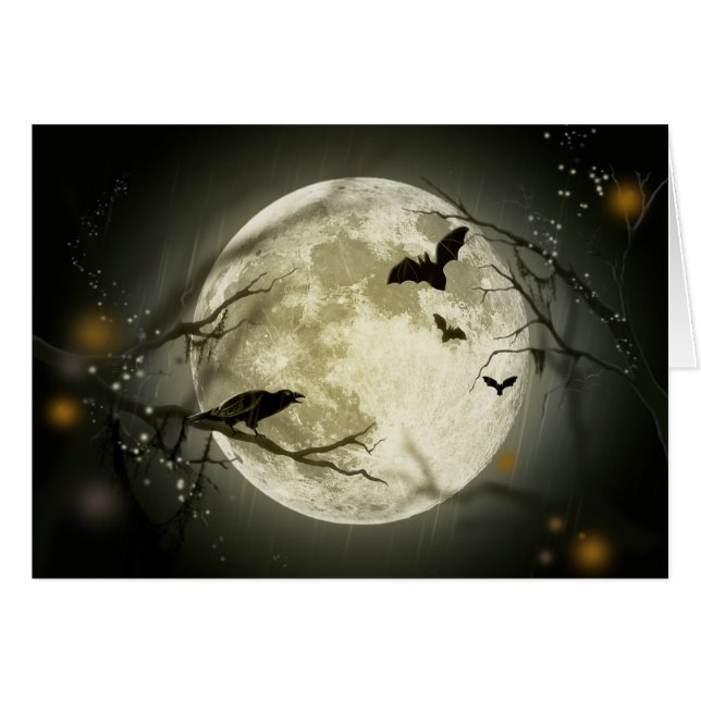 Halloween Moon Spooky Crows (Voorkant Horizontaal)