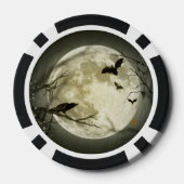 Halloween Moon Spooky Crows Pokerchips (Achterkant)