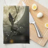 Halloween Moon Spooky Crows Theedoek (Quarter Fold)