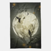 Halloween Moon Spooky Crows Theedoek (Verticaal)