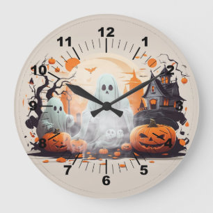 Halloween Moonlight Haunted House Grote Klok