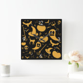 Halloween Moonlight Haunted House Square Wall Cloc Vierkante Klok (Huis)