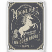 Halloween Moonlight Unicorn Blood Magic Potion Sticker (Voorkant)