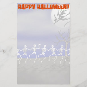 Halloween Moonlit Party Scene Briefpapier
