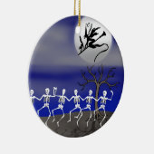 Halloween Moonlit Party Scene Keramisch Ornament (Rechts)