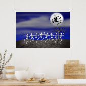 Halloween Moonlit Party Scene Poster (Keuken)