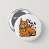 Halloween mops ronde button 5,7 cm (Voorkant /achterkant)