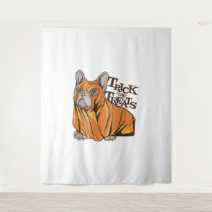 Halloween mops wandkleed