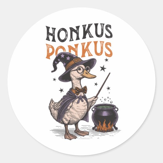 Halloween Mother Goose Ronde Sticker (Voorkant)