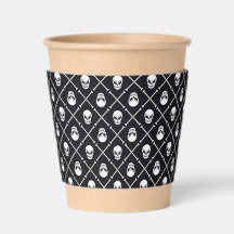 HALLOWEEN - Motif - Crâne & Os - noir blanc